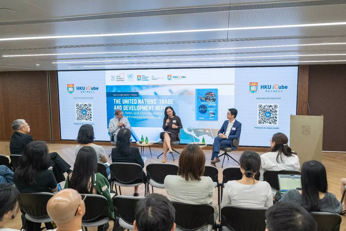 港大經管學院辦香港大學創立方Impact系列，邀請來自聯合國的專家做專題演講嘉賓。