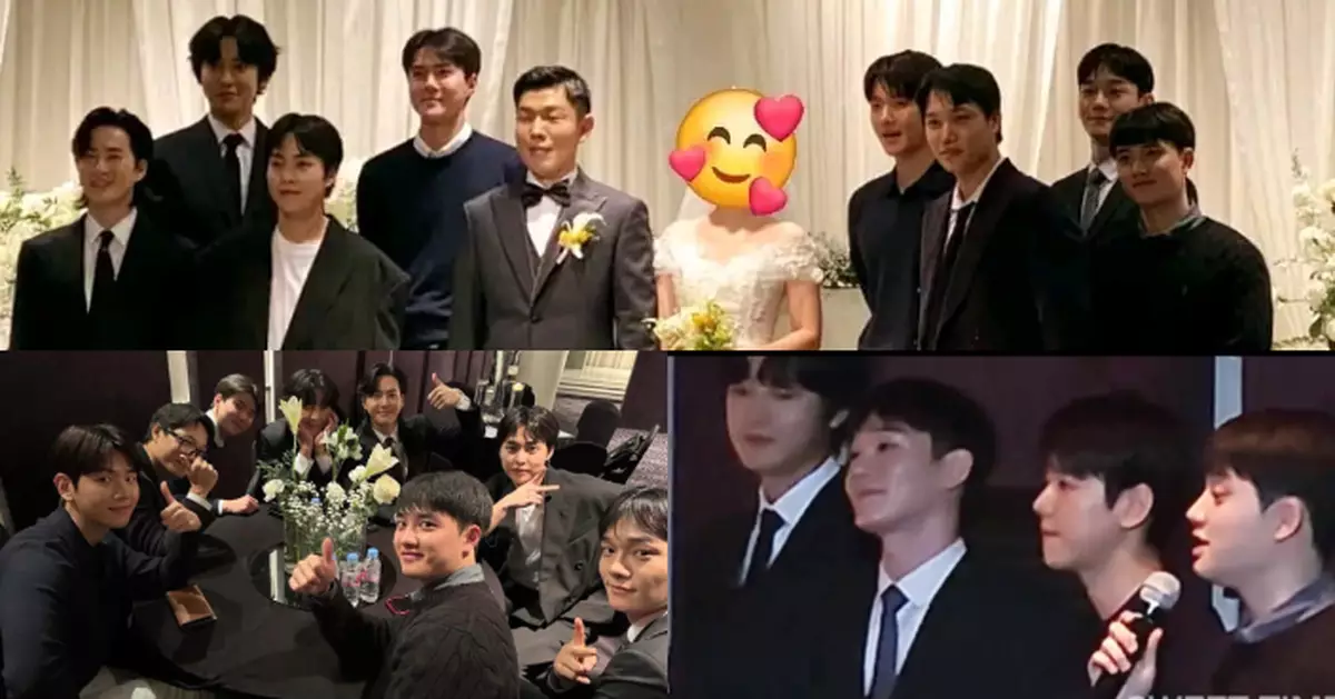 EXO合體現身經理人婚禮 8人合唱祝歌送祝福