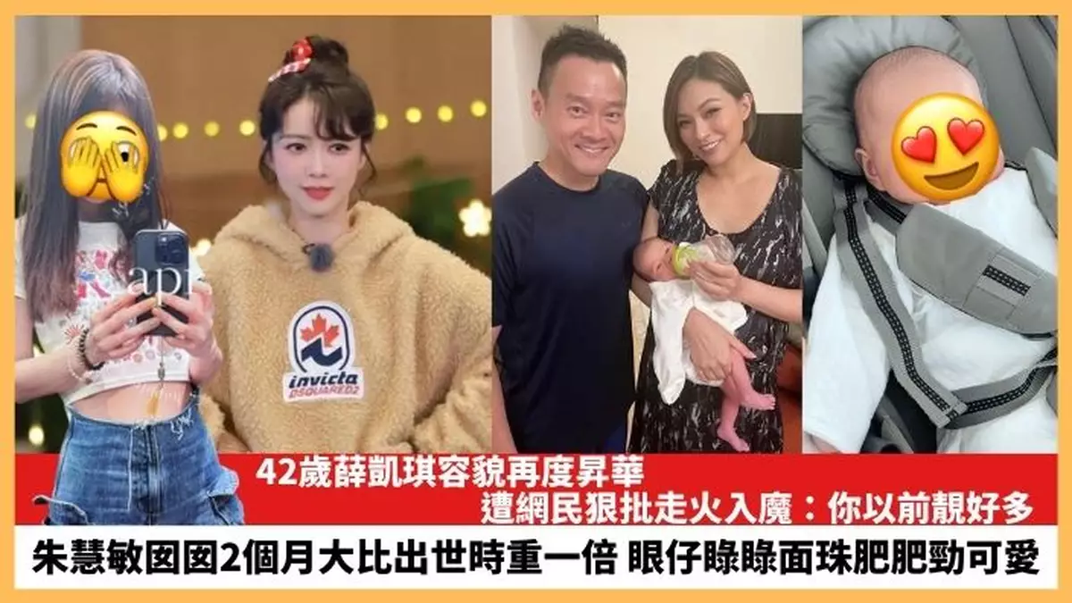 【2024.1.8娛圈熱點】42歲薛凱琪容貌再度昇華 朱慧敏囡囡2個月大比出世時重一倍