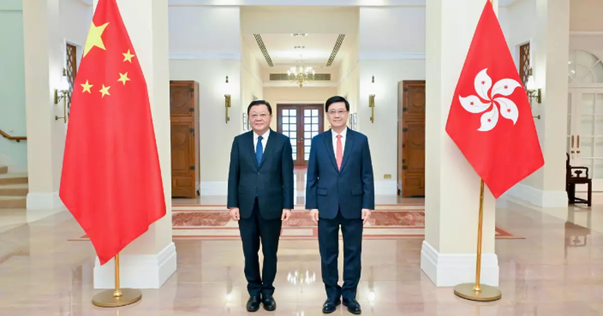 李家超與廣東省長王偉中會面　促進粵港合作及大灣區高質量發展