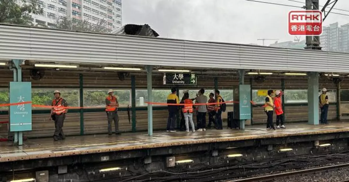 港鐵東鐵綫大學站月台緊急維修工作完成　列車服務陸續回復正常