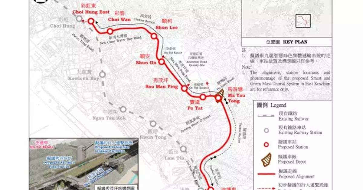 東九龍綠色集體運輸系統探討增藍田北站　馬游塘站上蓋或發展物業
