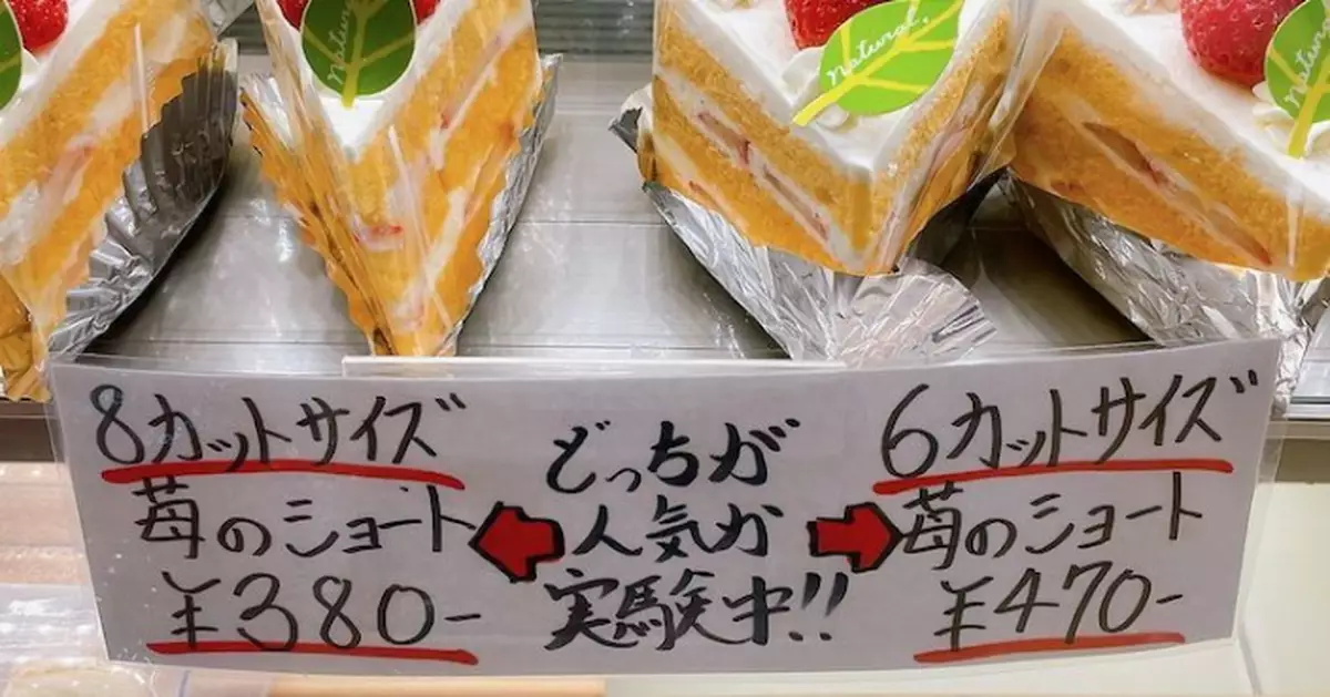 買邊款？較貴大蛋糕VS便宜小蛋糕 日甜點店做實驗得出意外結果