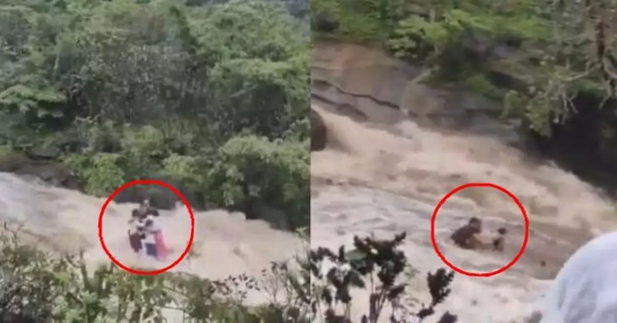印度一家7口瀑布旁露營遇洪流「抱團自救」仍遭沖走！僅2人倖存