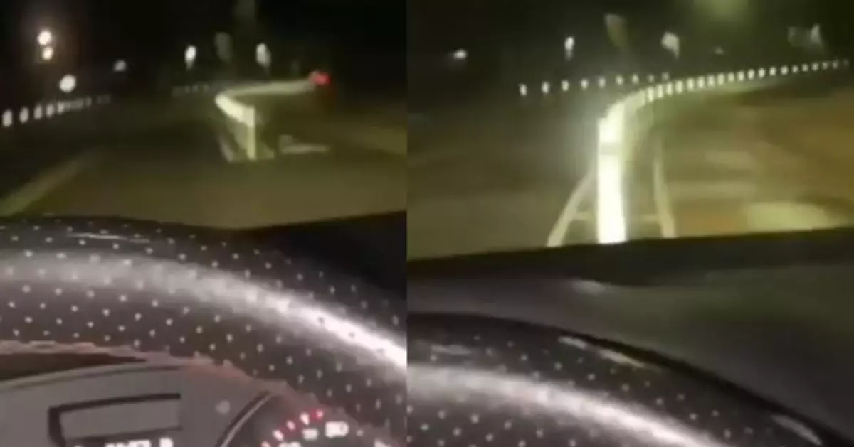 網傳瘋狂司機加速連撞一整排防撞柱！網民震驚：玩緊飆車遊戲？