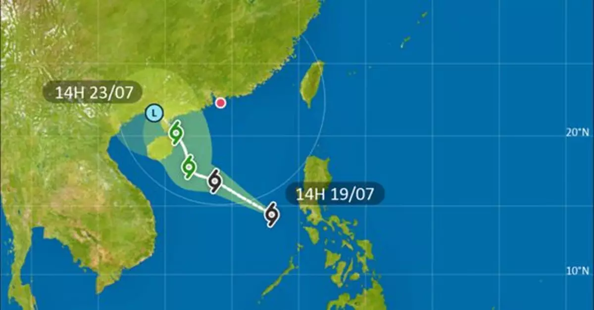 天文台：熱帶低氣壓今晚至明早進入本港800公里範圍