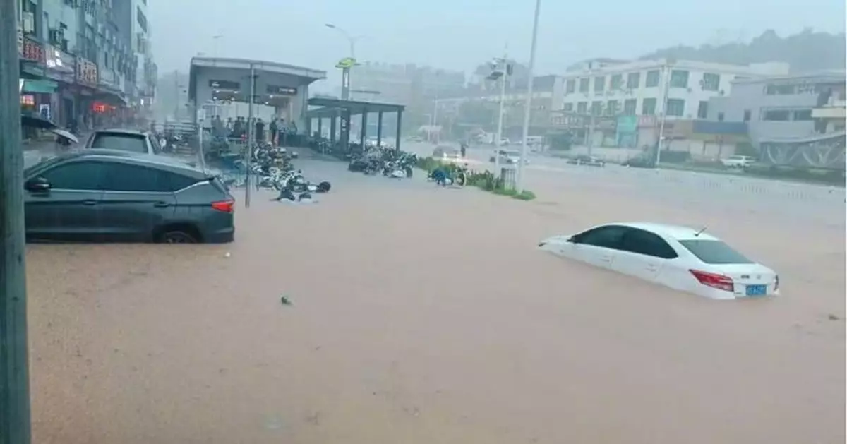 廣東強降雨東莞街道累積近250毫米雨量 廣州番禺嚴重水浸