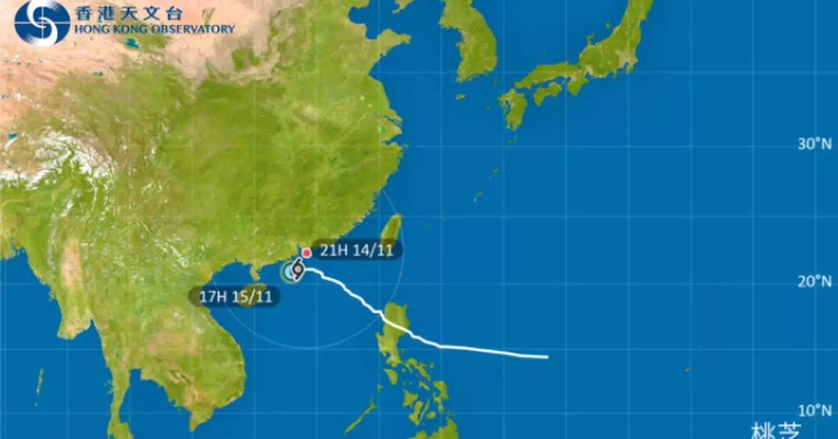 桃芝減弱為熱帶低氣壓　天文台晚上10時20分改發1號戒備信號