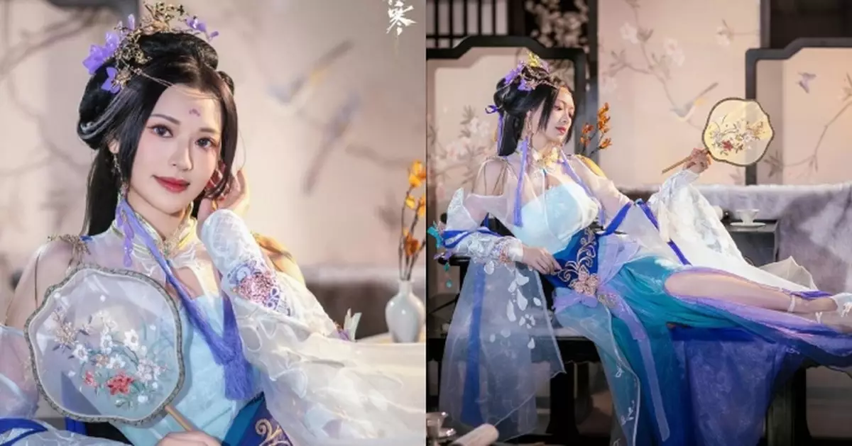 馮盈盈拍遊戲廣告玩Cosplay 化身古裝女神仙氣又嫵媚