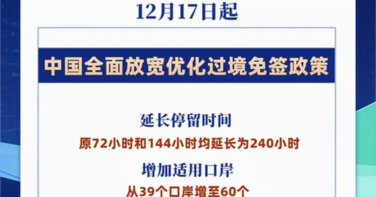 內地即日起放寬過境免簽政策 外國人境內停留時間延長至10天