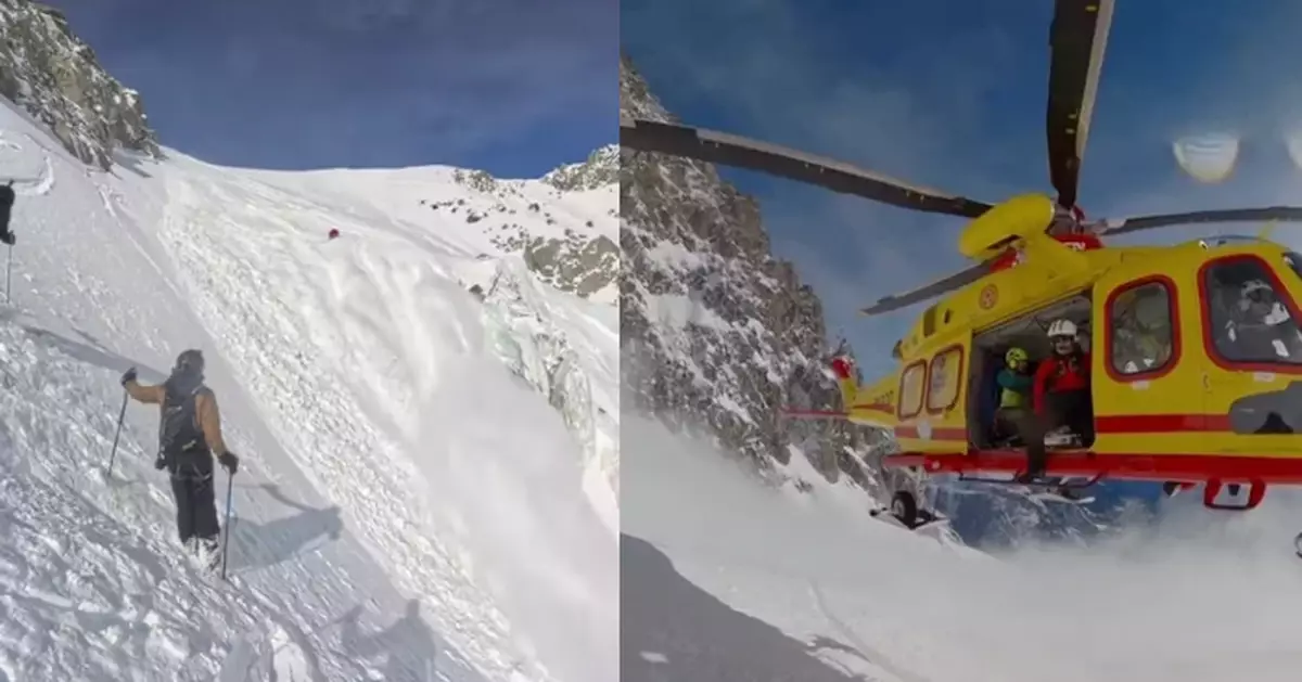 白朗峰爆雪崩 德滑雪客遭「雪流」吞噬拖行逾300米因戴1物奇蹟生還