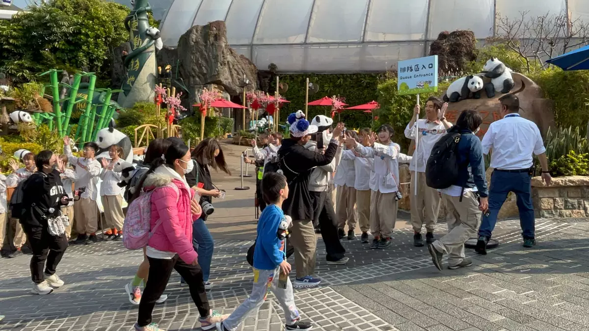 16日(星期日)有超過5千人次入場,破了單日進入「大熊貓之旅」這個館的入場人次紀錄。(資料圖片)