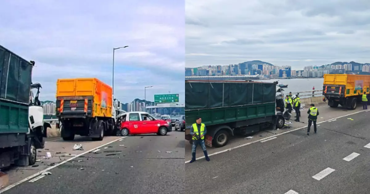 東區走廊4車相撞　2司機送院女司機一度昏迷被困