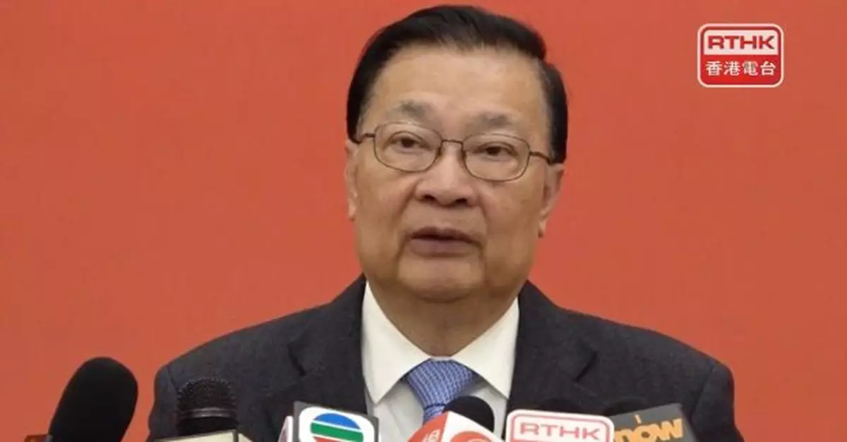 譚耀宗相信夏寶龍南下是進一步傳達習近平去年講話精神