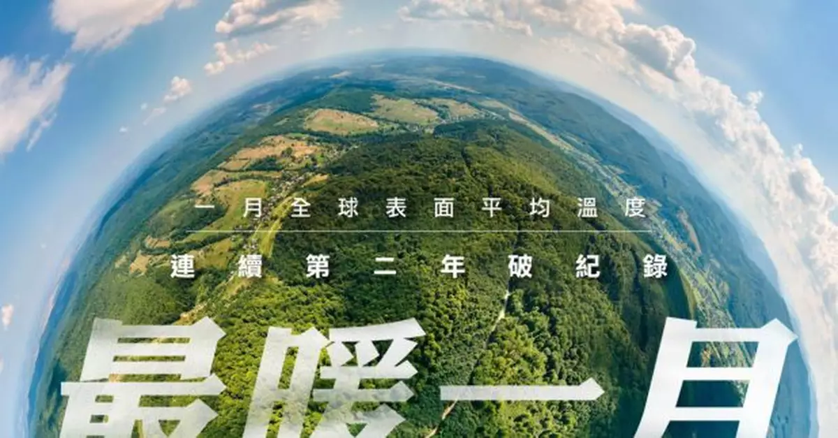 上月全球表面平均溫度連續第二年破紀錄　成歷年最暖一月