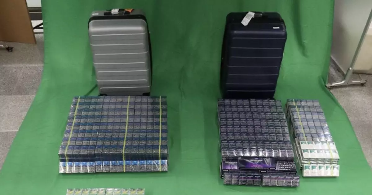 入境旅客攜逾4萬支未完稅香煙 罪成被判囚6個月及罰款