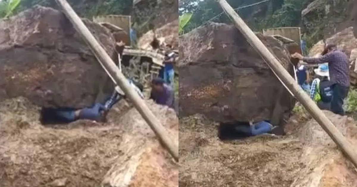 駕車遇山體滑坡 秘魯婦遭10噸巨石壓身 憑毅力撐數小時奇蹟獲救