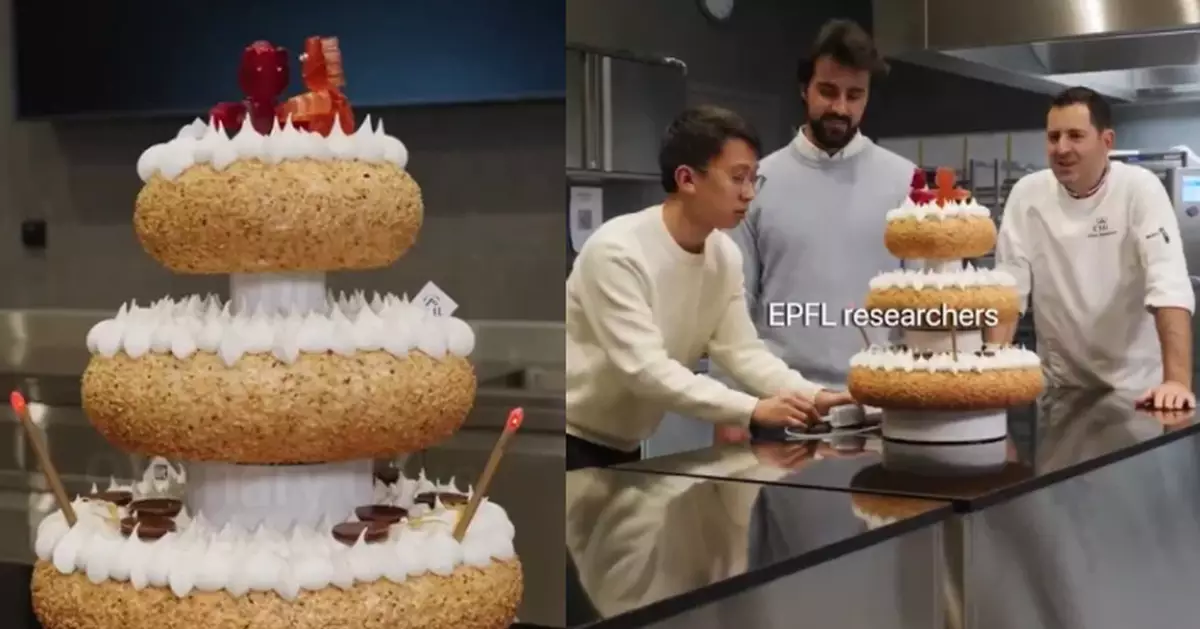 可食可表演電池係朱古力製 世界首款可食用機械蛋糕「RoboCake」亮相世博會