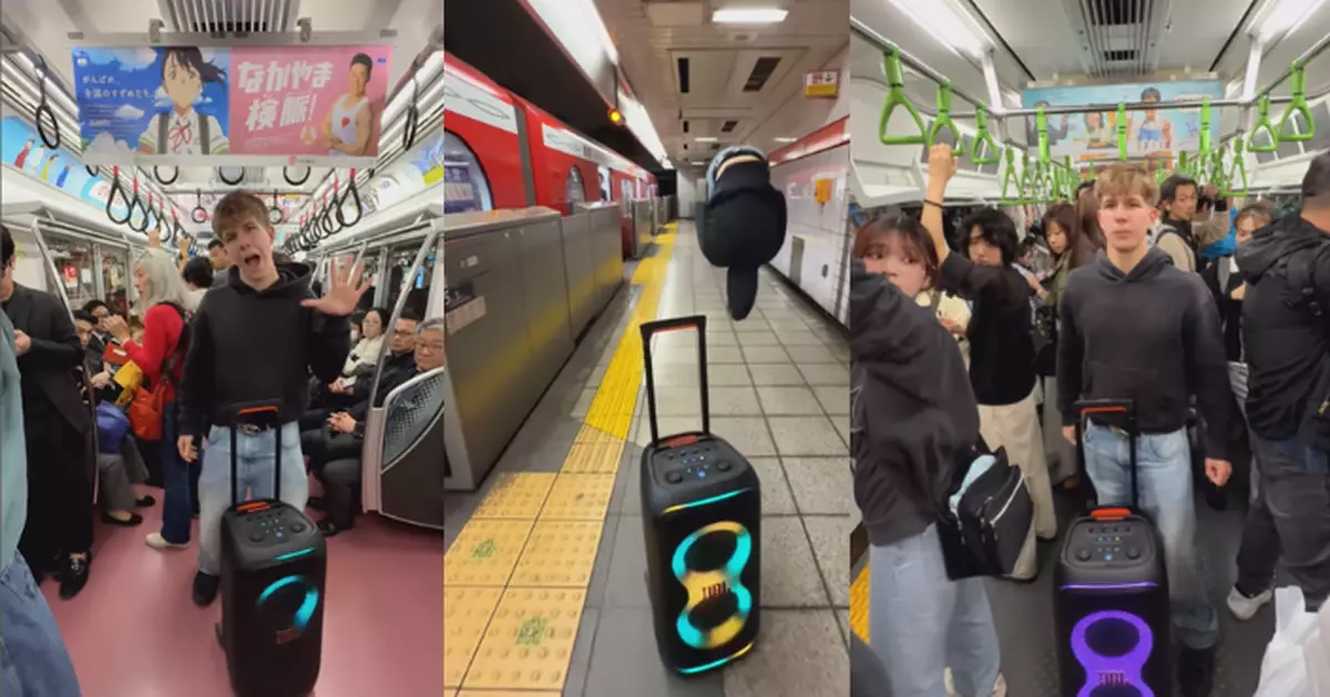 外國網紅日本電車內大聲播音樂、月台打筋斗惹眾怒：驅逐出境