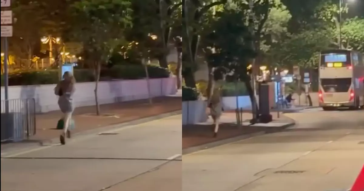 港女苦追巴士跑足100米都追唔上 網民笑：靚女都唔俾面！