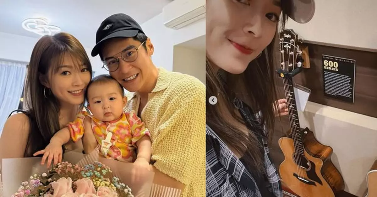 結婚2周年連詩雅驚喜大手筆贈陳家樂名牌結他 一家三口晒溫馨