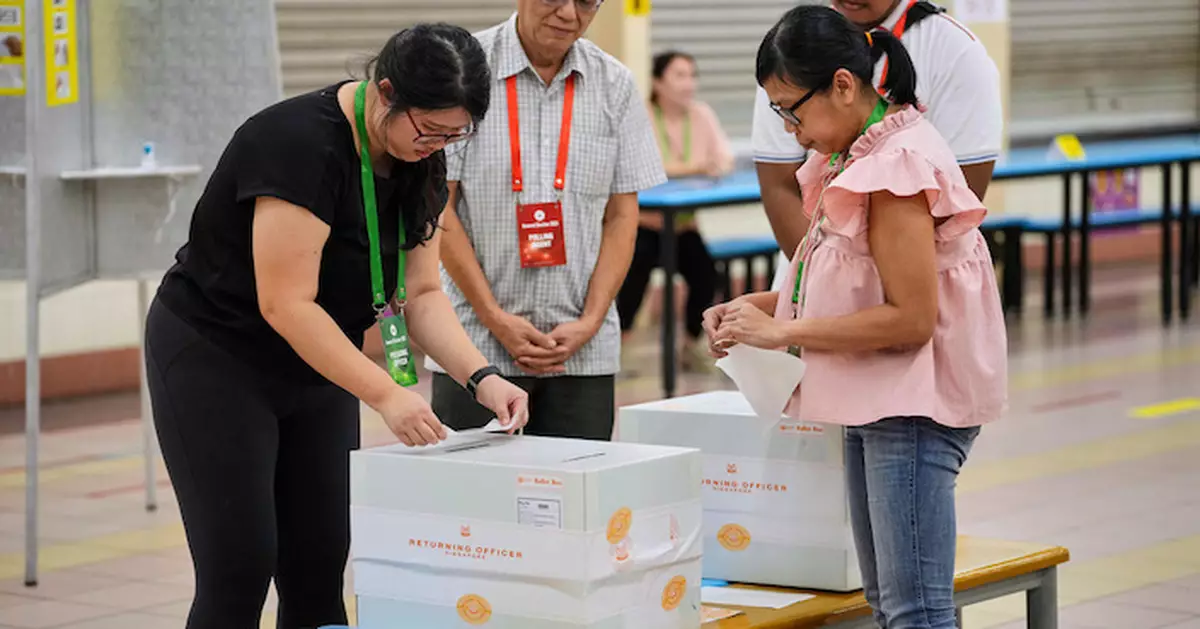 新加坡大選投票結束點票開始 結果將陸續公布