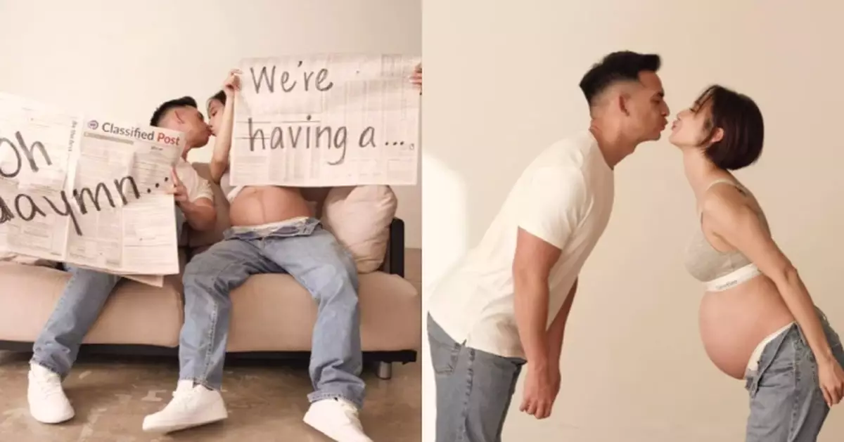 王君馨「520」晒大肚寫真 孖老公不停錫錫閃盲網民