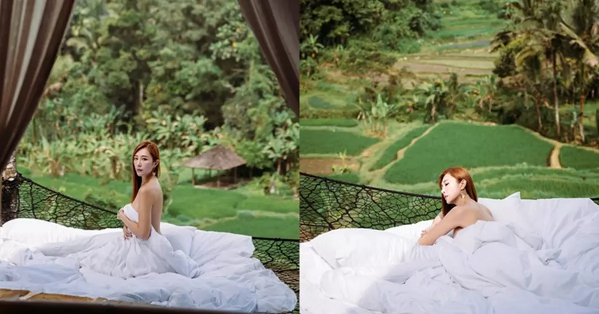 梁允瑜野性寫真大解放 半裸上陣僅以棉被掩映盡顯自然美態