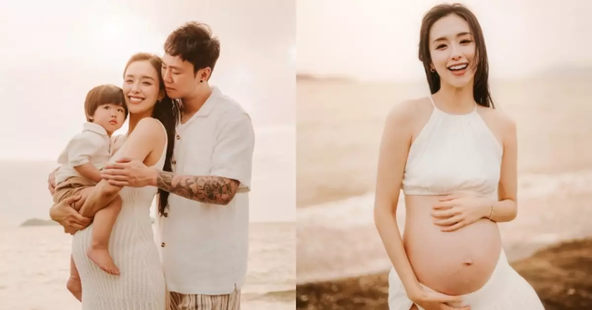 曾淑雅挺8個月巨肚海邊影孕照 孕晚期大呻恥骨痛兼行路慢幾拍