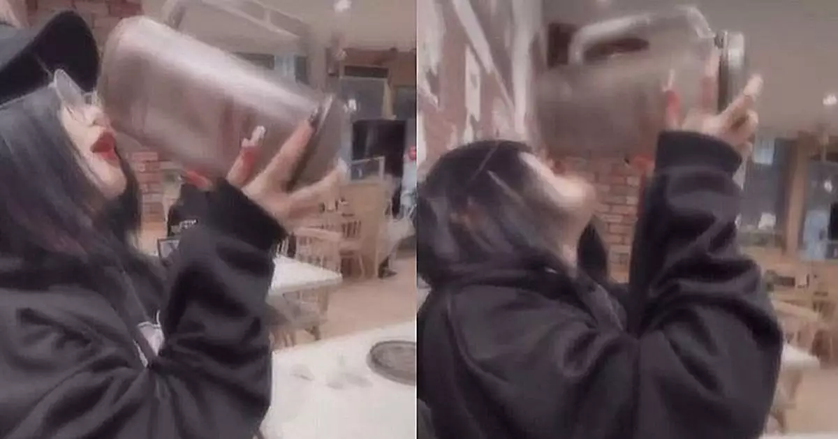 壽司郎事件重演 日2少女Sukiya用餐拿茶水壺對嘴飲用被捕