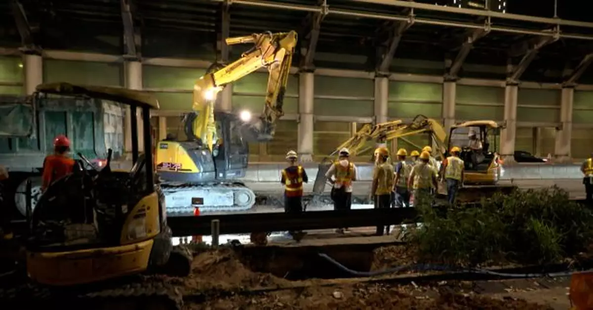 屯門水管滲漏事故　水務署稱分兩階段於夜間進行永久路面復修工程