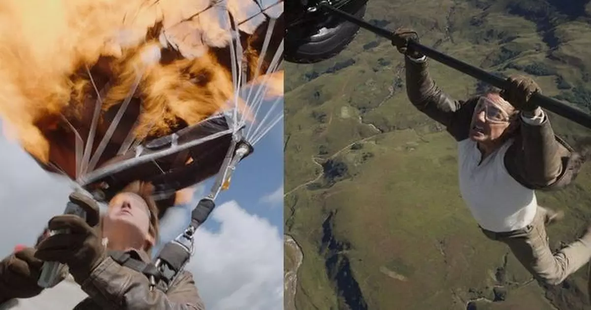 為求完美拍攝 湯告魯斯敬業做16次「火燒跳降傘」 破世界紀錄