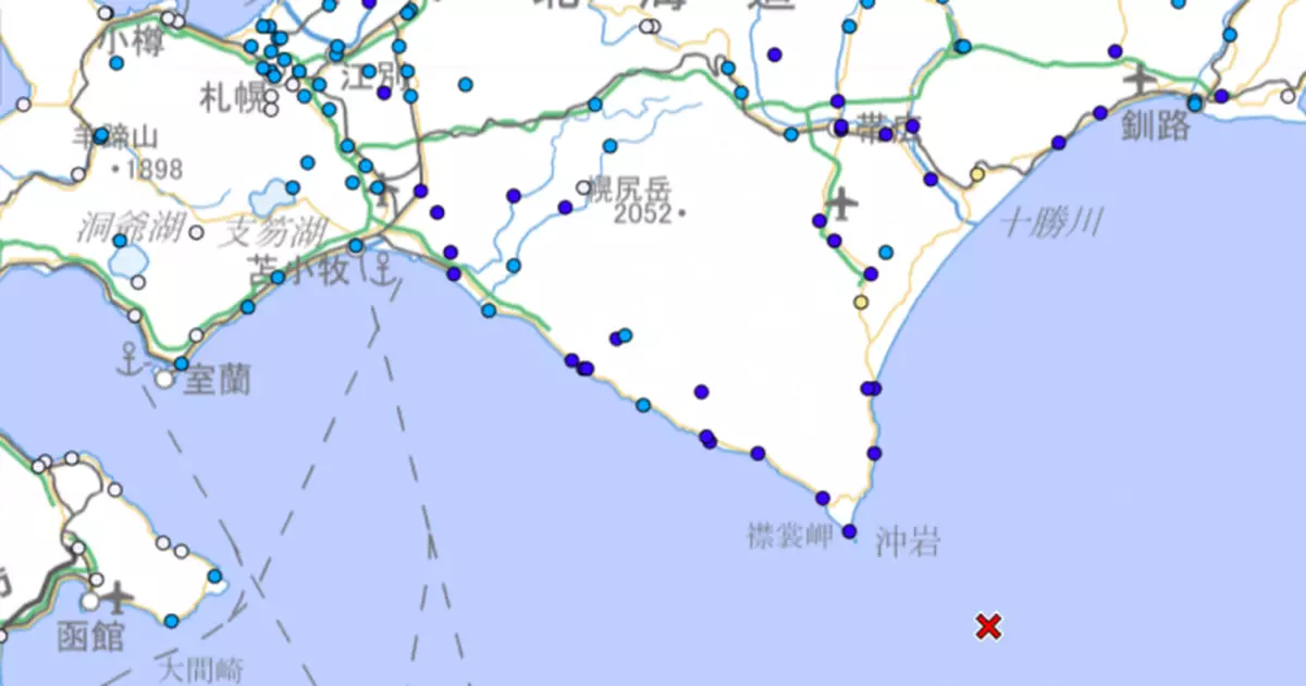 日本北海道東南近海6.3級地震 無人員傷亡報告