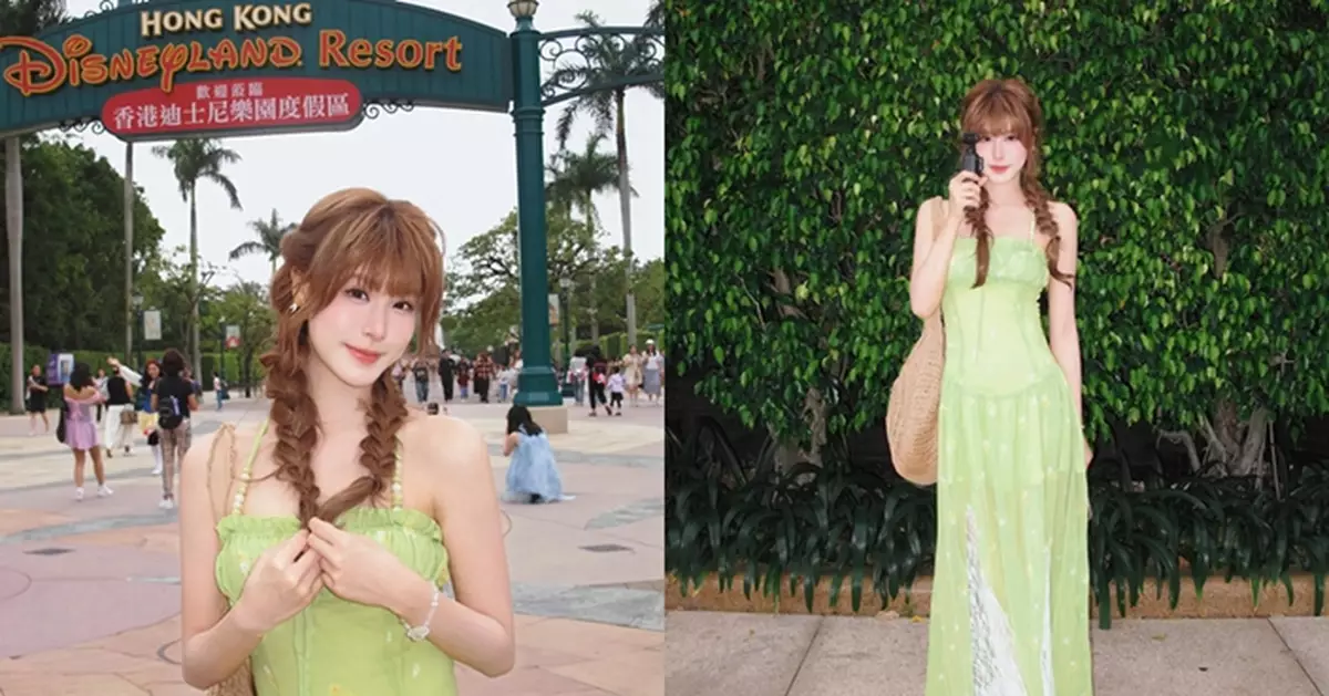 古佩玲「綠野仙蹤」玩轉樂園  吊帶裙晒仙氣自認小朋友