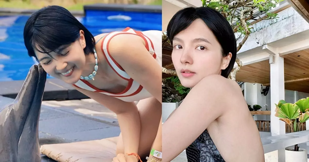 陳嘉寶被海豚「錫錫」自爆觸感似網球包軟墊 3歲囡囡神反應意外舔海豚