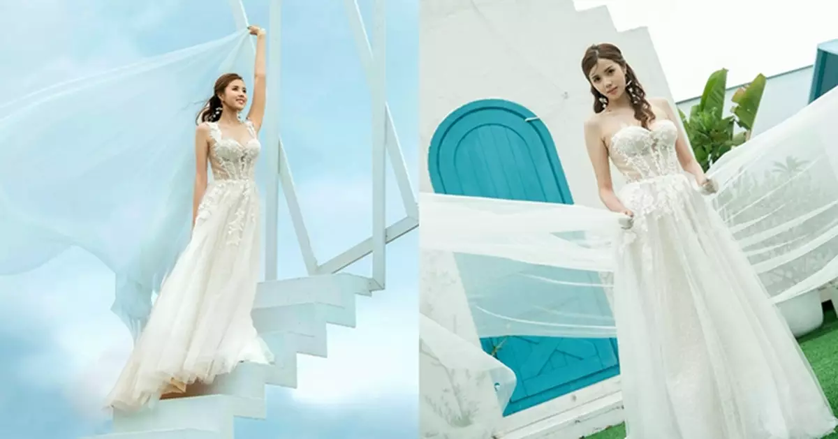 「無綫新咪神」鄧凱文晒爆乳婚紗  6吋深溝震撼網民