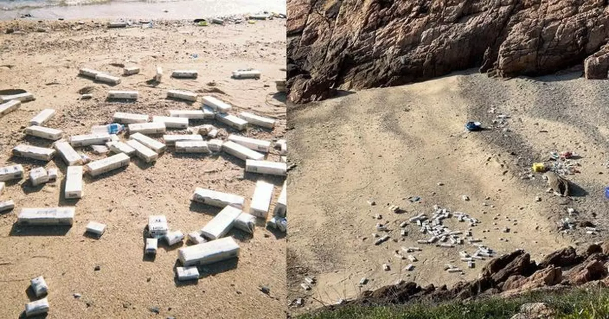 行山女蒲台島海灘驚見大量疑似擱淺私煙 網笑：海鹽味焦油