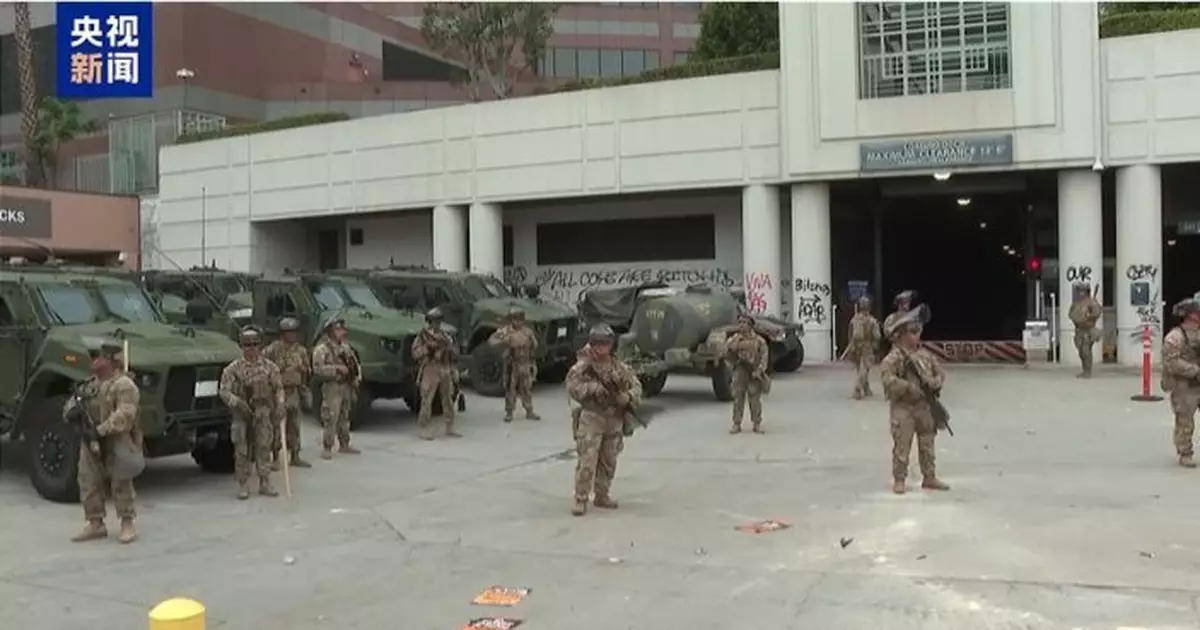 美海軍陸戰隊隊員開始在洛杉磯執勤 應對當地示威