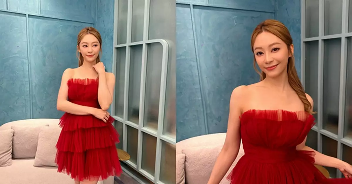 葉蒨文紅裙公主造型索到爆  長腿甜笑電力超標