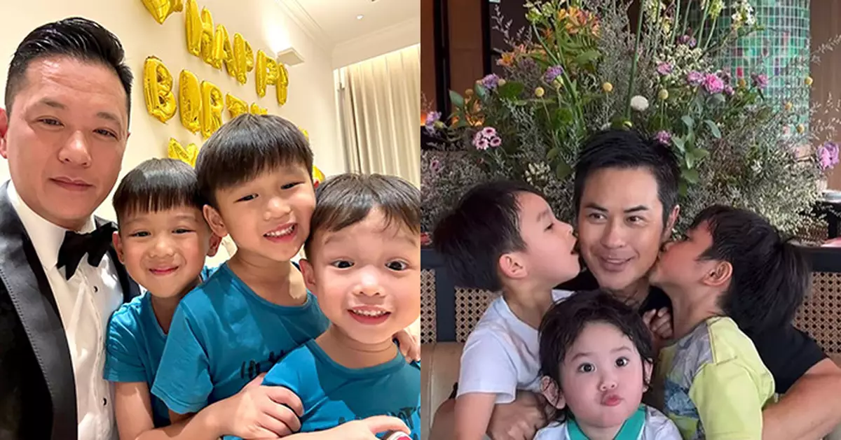 鄭嘉穎李乘德父親節曬幸福 被三子圍攻超溫馨