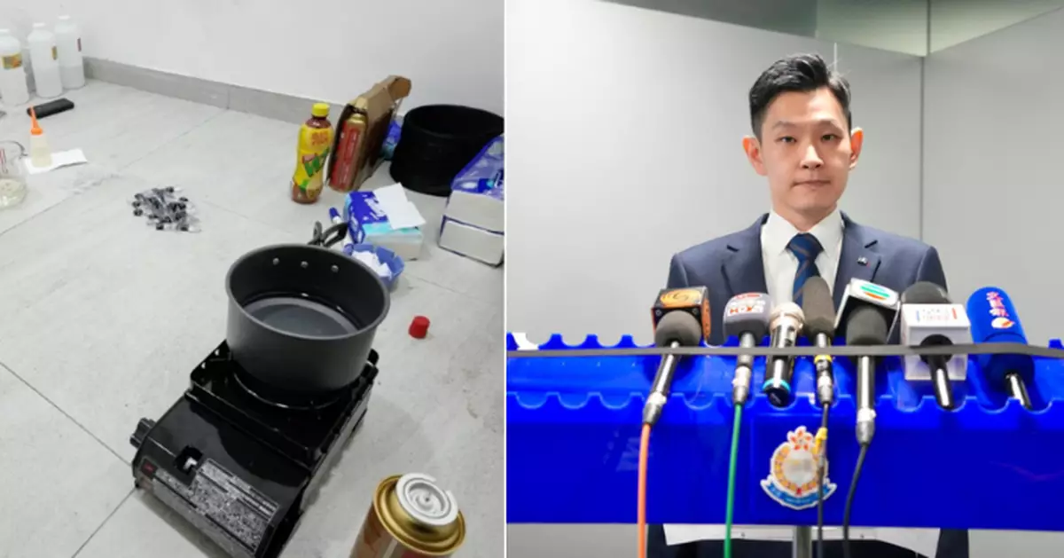 警搗破土法製毒工場拘一人 檢約值69萬元「依托咪酯毒品」粉末及煙彈