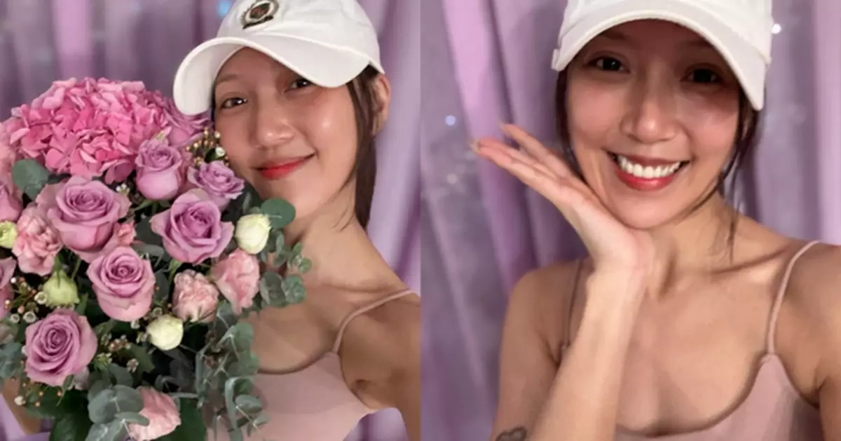 鍾舒漫41歲生日素顏收花晒感恩　與愛犬溫馨慶祝狀態凍齡