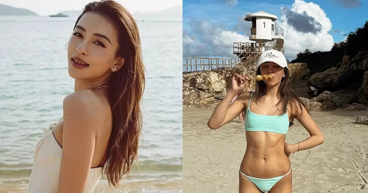 上山詩鈉愛女Hilary晒絕美泳照 薄荷綠比堅尼大曬六舊腹肌 古銅肌膚盡顯健康美