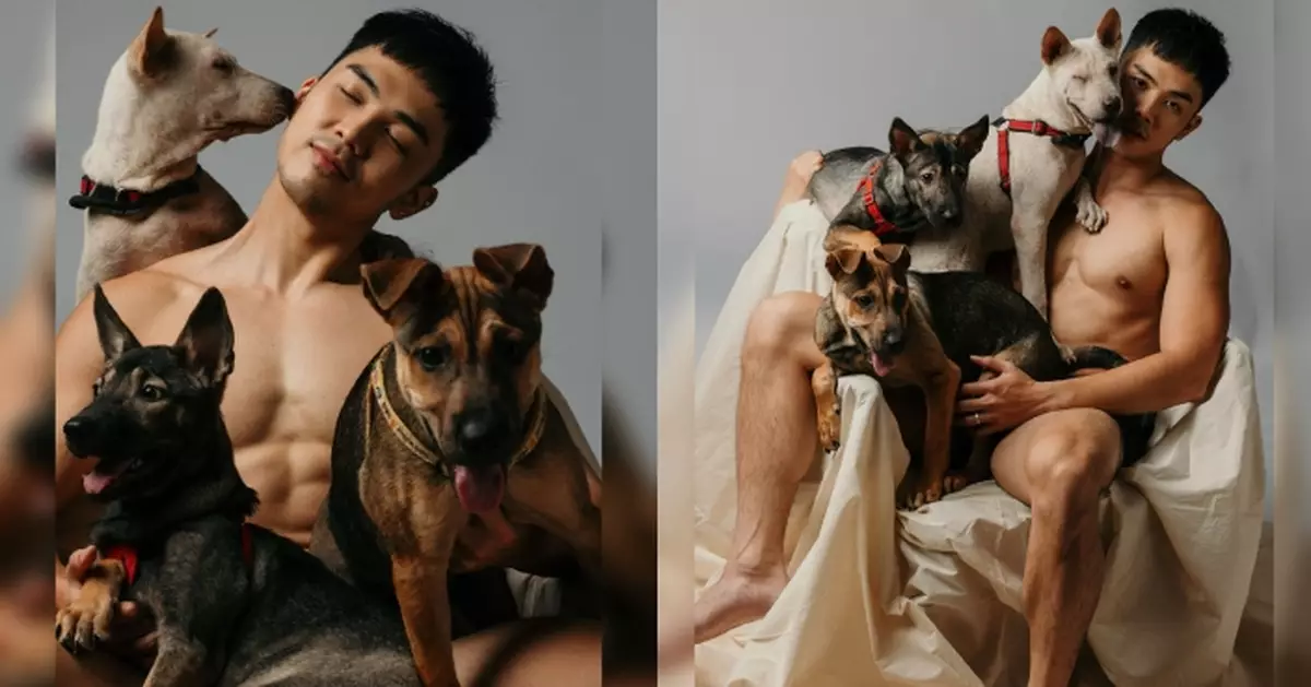 伍富橋突破尺度賀31歲生日 與流浪狗影寫真呼籲大眾關注獨立義工團體