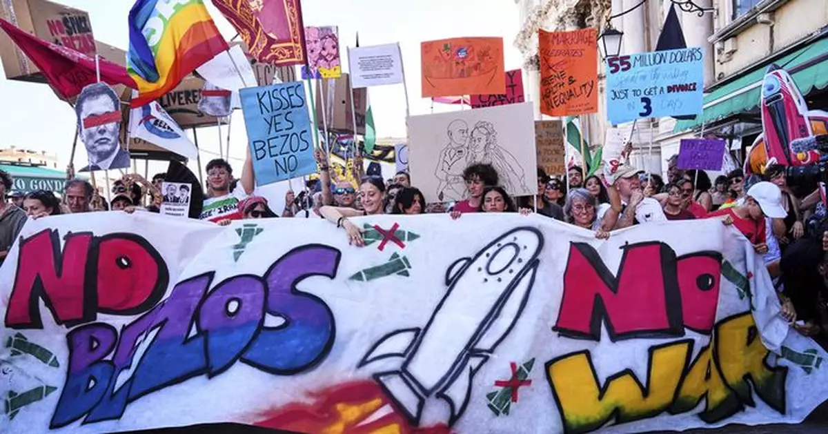 貝索斯在威尼斯為期三日世紀婚禮結束 最後一日繼續有居民及環保人士抗議