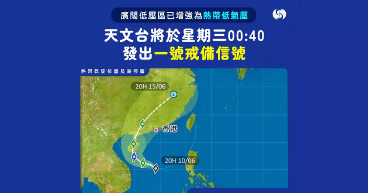 天氣 | 天文台：星期三凌晨0時40分發出1號信號