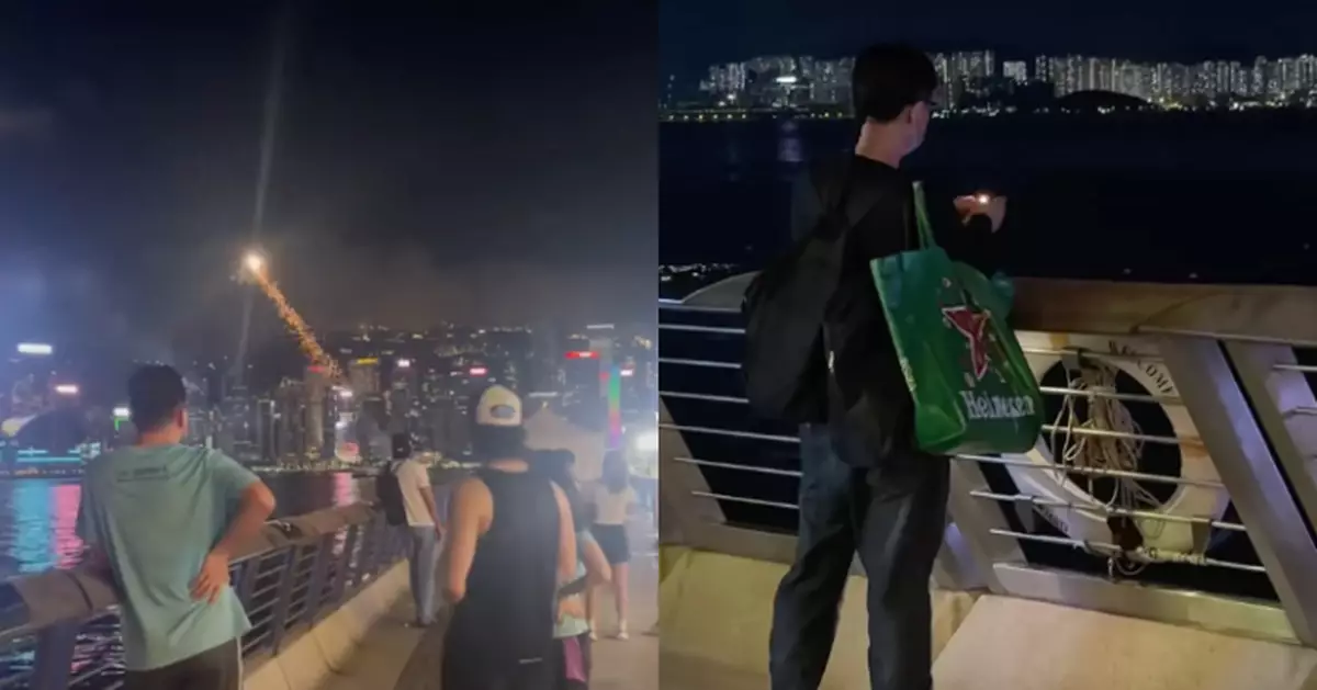 疑於星光大道公然放煙花 　警拘21歲內地男