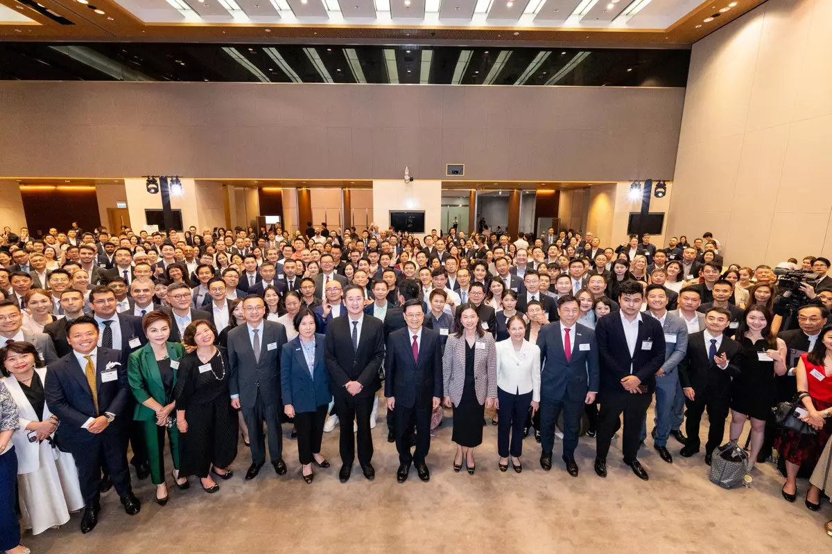 投資推廣署舉辦國際及內地企業落戶香港歡迎會,行政長官李家超親臨主禮。政府新聞處圖片