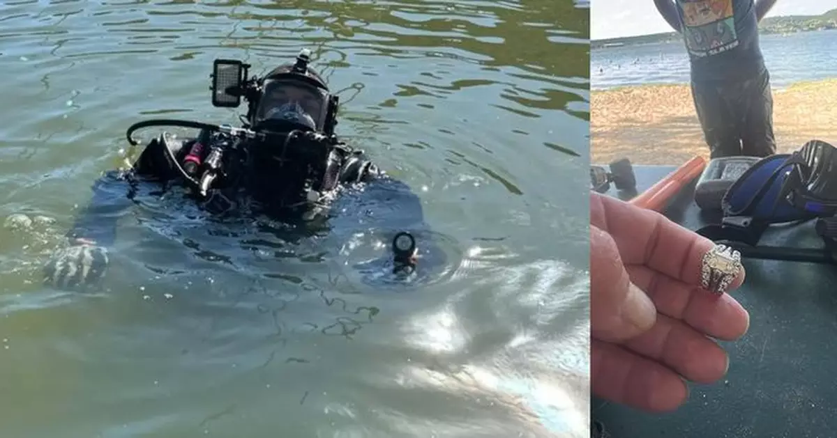 美婦逾百年傳家寶婚戒跌落湖 潛水員大風大浪不言棄終助尋回