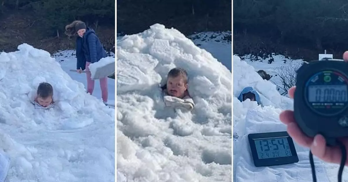 超強耐寒力 瑞士男著泳褲埋雪堆逾2小時成功破世界紀錄